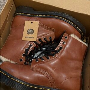Dr. Martens Brown Ankle Boots with Black Laces